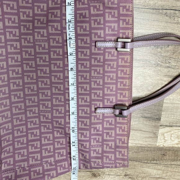 SOLD!! Vintage Fendi Monogram Purple Zucchino Tote - Picture 3 of 8